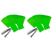 200 Stycken 4 3/4 Tum X 2 3/8 Tum Plastfraktetiketter med Kablar Tomma Etikettetiketter Vattentäta Hängetiketter (Grön)
