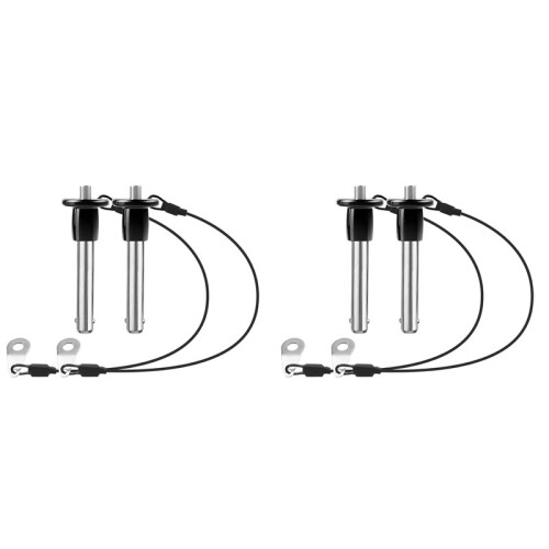 4 Pack 304 Stainless Steel Quick Release Pin  Locking Pin with Push Button Round Handle Lanyard Usable Length 30mm