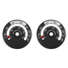 2X Robustes Magnetisches Holzofenthermometer, Feuerofen - Rauchgastemperaturüberwachung
