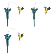 3X Vliegende Vogel op Zonne-, Realistische Vogels op Zonne- of op Batterijen, Tuindecoratie voor Buiten, Tuin