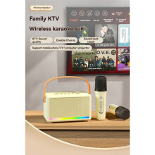 Karaoke Machine for Kids Adults Portable Karaoke Speaker with Wireless Microphone LED Light for Banquet,D