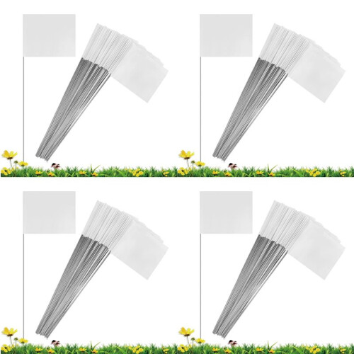 200Pack Marking Flags, White Yard Flags 15x4x5Inch,  Flags, Lawn Flags Markers, Irrigation Flags, Landscape Flags