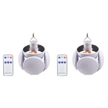 2X Solar Camping Lamp USB Rechargeable LED Remote Control Foldable Lantern Portable Emergency Lamp