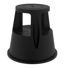 TheOwnas Kick Step Stool Black. Rolling Step Stool with Non-Slip Base, 150kg Capacity, Ideal for Home and Office Use