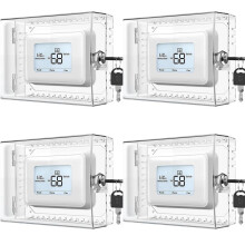 4X Grote Thermostaatvergrendelingskast met Sleutel voor , Transparante Thermostaatafdekking Past op Thermostaten van 5H X 6inch B of Kleiner