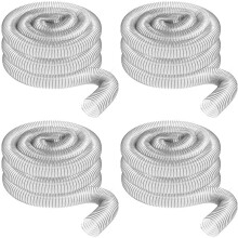 4X 2In OD 50mm Clear PVC Dust Collection Hose for Use with Dust Collectors with 2In . Ideal for Shop Vacuums