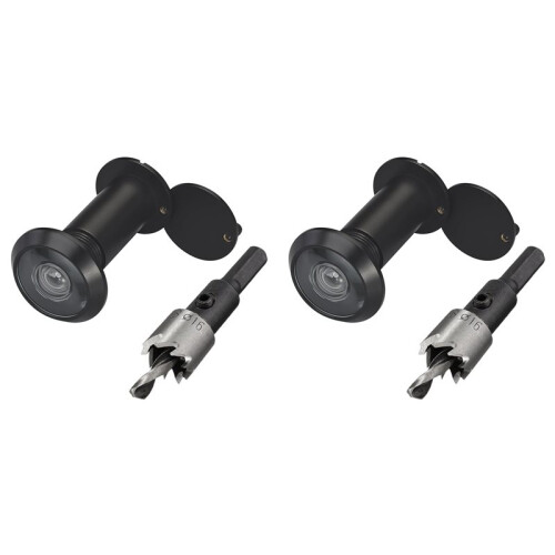 2X Orifícios de Observação Sólidos de 220 Graus para Porta com Broca de 16 mm, Olho Mágico de Porta de 0,63 Polegadas para Porta com Espessura de