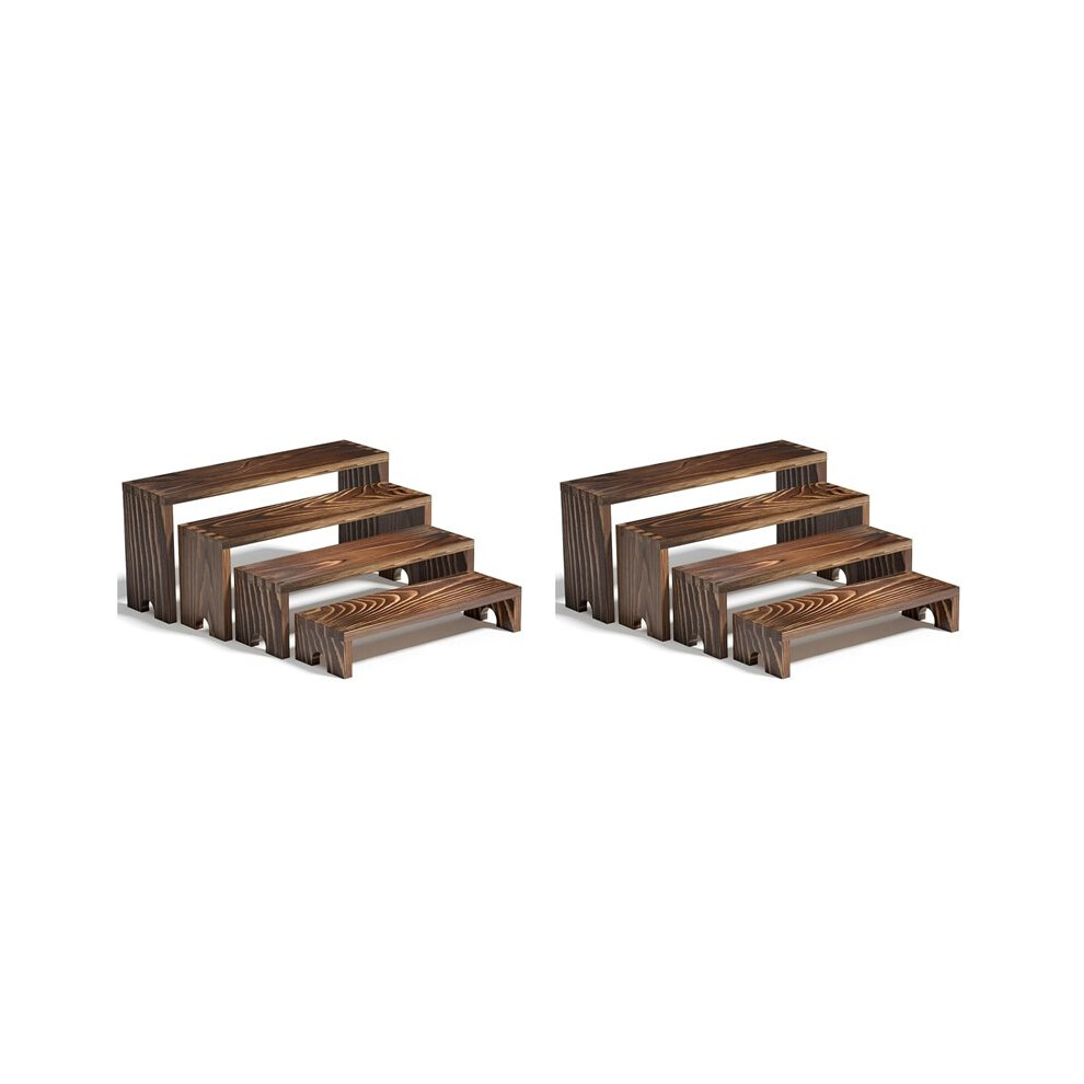 2 Set Large Wooden Tiered Riser Display Stands For Vendor,Events,Stackable Wooden Cupcake Stand,Farmhouse Decor 6032724642475
