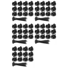 60PCS Magnetic Cable Tie Holders, Flexible Nylon Zip Ties, Button , for Home Office Workshop Garage Use
