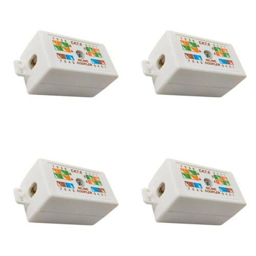 4X RJ45 Cat6 Junction Box for Ethernet Networking Cable Connection Accessories