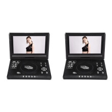 2Conjunto Dvd Portátil Móvel de 9,8 Polegadas com  TV Hd Player Integrado Suporte de Bateria Recarregável Cartão  / Porta USB / Dvd Us Plug