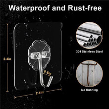 Adhesive Hooks for Hanging Heavy Duty - 36 Pack Wall Hooks 13Lb(Max), Sticky Hooks Waterproof, Wall Hangers