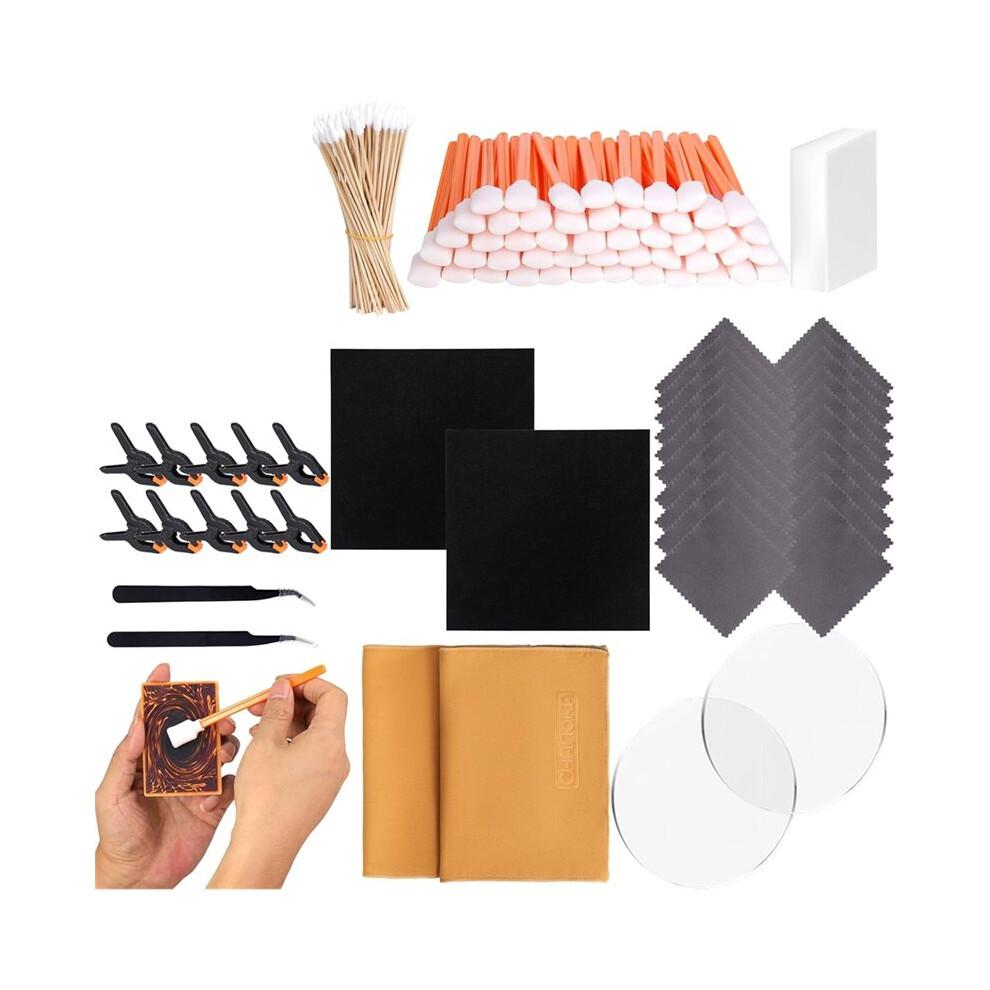 238Pcs Card Cleaning Kit, Trading Card Cleaning Kit & Sports Card Flattening Kit,Care And Repair Tool For Card Collector 4714039252687