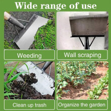 Cleaning Shovel, Square Garden Spade Shovel Manganese Steel Flat Shovel Not Include Pole,Lawn Edging&Weed Removal 30cm