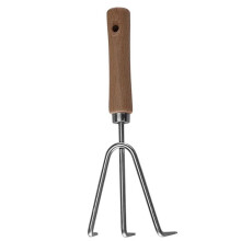 The 3-Piece Garden Wooden Handle Small Shovel Includes a Wide Shovel, a Pointed Shovel and a Three-Toothed Rake