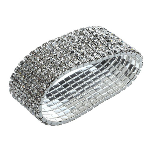 4 Pezzi 28mm Strass Lady Bracciale Argento 1