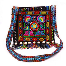 3X Hmong Vintage Chinese National Style Ethnic Shoulder Bag Embroidery Boho Hippie Tassel Tote Messenger