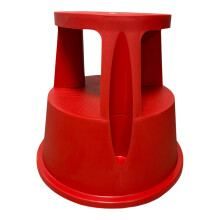 TheOwnas Kick Step Stool Red. Rolling Step Stool with Non-Slip Base, 150kg Capacity, Ideal for Home and Office Use