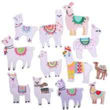 12Pcs Cute Alpaca Embroidery Patches Sew Iron Patch Applique Badge DIY Decoration or Repair for Clothing,Backpack