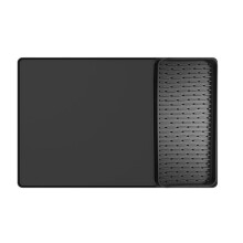 Coffee Maker Mat for Countertops 15.75x23.6In Coffee Bar Mat with Detachable Dish Drying Mat Raised Spill Proof Edges A