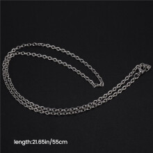 Velvet Bag Jewelry Men'S Women'S Chain, Stainless Steel Necklace, Silver, Width 3 Mm, Length 55 cm