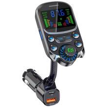 -Compatible Car Kit Cigarette Lighter Handsfree FM Transmitter AUX Audio Wireless MP3 Player PD QC3.0