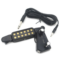 Pastilla AcúStica para Guitarra AcúStica con Orificio de Sonido Pastilla para Guitarra CláSica Popular Tono de Volumen Ajustable Sin Orificios de