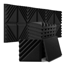 12 Pack Sound Proof Foam Panels for Walls, 12x12x2 Inches Half-Slash Style Acoustic Panels for Home Studio