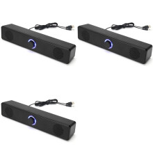 3X PC Soundbar Wired Speaker USB Powered Soundbar for TV Pc Laptop Gaming Home Theater Audio System