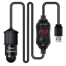 Aquarium Heating Rod Fish Tank Heater  USB Charging Submersible Thermostat Heater Adjustable Temperature 18-34
