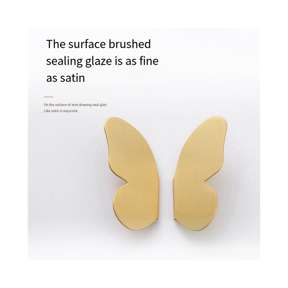 4X Brass Nordic Butterfly Handles, Punch-Free Installation Of Wardrobe And Shoe Cabinet Drawer Handles 6031337250572