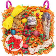 Bird Toys for Small & Medium Parrots - Foraging & Shredding Cage Hanging Toys,Loofah Slices for Budgies, Cockatiels
