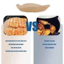 100Pcs Air Fryer Parchment Paper Liners Non-Stick Disposable Liners Basket Unperforated Round Parchment Paper(Brown)