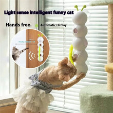 Palo interactivo inteligente para gatos Pro con cola de presa reemplazable, apto para balanceo automático y durabilidad para múltiples gatos.