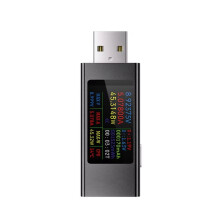 6-in-1 Multifunctionele -Spanningsmeter, Ampèremeter, Vermogensmeter, Digitaal Display, Curvemeting, USB-Laadtester voor Mobiele Telefoons