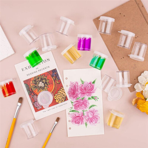 100-Pack  Plastic Paint Cups with Lids Paint Container Jars Clear Paint Storage Jars 0.5 Oz (25 Ml) 1