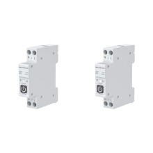 2X Tuya WIFI Circuit Breaker 1P+N 1A-63A Adjustable DIN Rail with Metering Work with Life Alexa Home