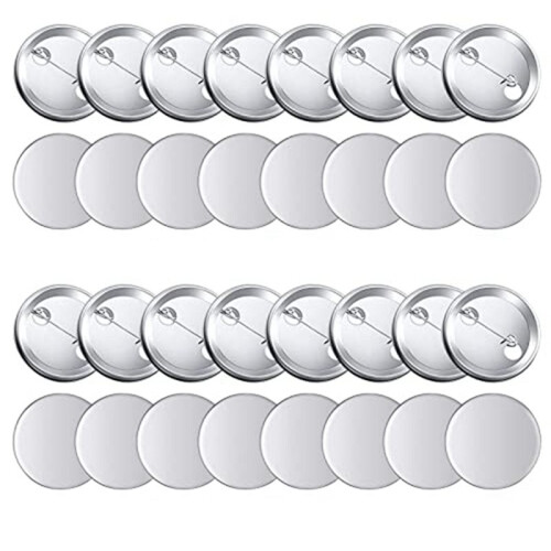 100 Sets Blank Button Making Supplies for Button Maker Machine Round Badge Pin Button Parts, 58mm/2.25 Inch 1