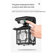 2X Solar Wall Lanterns Outdoor Waterproof 200LM Motion Sensor Wall Lights Fence Light with 3 Modes Exterior Wall Sconces