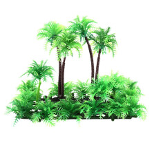 3,9 Pouces de Hauteur de Cocotier Artificiel pour Aquarium Vert