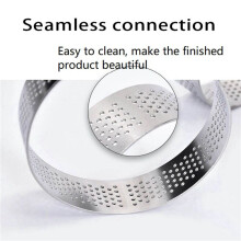 45 Pack Stainless Steel Tart , Heat-Resistant Perforated Cake Mousse , Round Baking Doughnut Tools