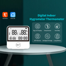 WiFi Temperatur- & Feuchtigkeitsmesser mit LCD – Kompakter Hygrometer-Thermometer