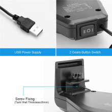 USB Fish Tank Fan Cooling and Heat Dissipation Cooling Fish Tank Shrimp Tank Grass Tank Fan with Speed Regulation