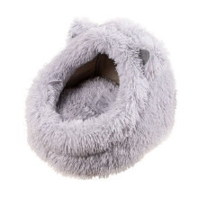 Plush Cat Bed Cat Bed Semi-Enclosed Dog Bed Removable and Washable Pet Bed M