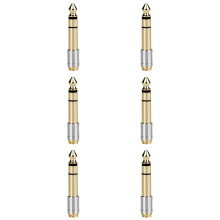 6 Stuks 6,35 mm Naar 3,5 mm Converters 1/4 Inch Mannelijk 1/8 Inch Vrouwelijk 6,35 Naar 3,5 Jack Hoofdtelefoon Audio-Adapter Connector Plug