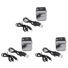 3X TD-V26 Récepteur Radio Fm Portable Numérique Haut-Parleur LED Haut-Parleur Sans Fil Support MP3 Carte /TF Noir
