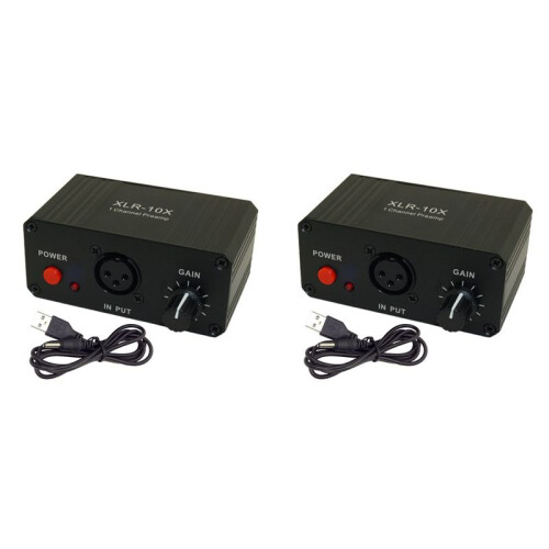 2X XLR-10X 1 Channel XLR Interface Balanced Audio Amplifier NE5532 Dynamic Mic Microphone Preamplifier