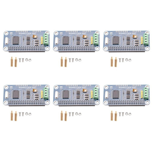 6X Waveshare RS485 CAN HAT för Raspberry Pi TillåTer Stabil LåNgdistanskommunikation StöDer Raspberry Pi-Seriens Kort