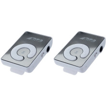 2X  Mirror Clip USB Digital Mp3 Music Player Support 8GB  TF Card White