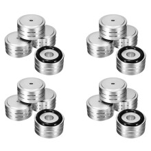 16Pcs 40X20mm Aluminum HIFI AMP Speaker Isolation Stand Turntable DAC Feet Pad (Silver)